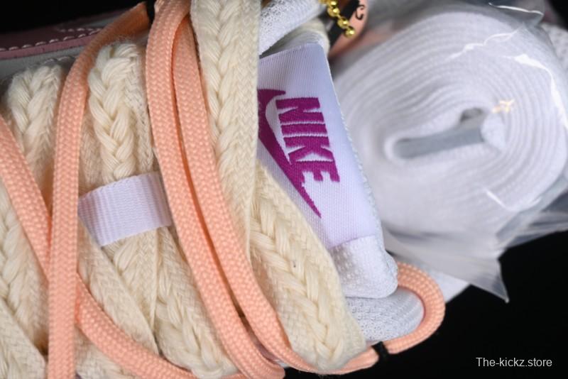 Nike Court Borough Low-Top Slip-Resistant Skate Shoes with Custom Rose Pink Hand-Painted Design - DQ5979-100