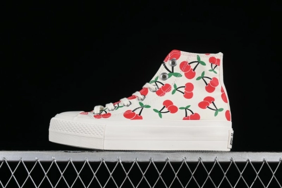 Converse Chuck 1970s Official Cherry Embroidery Platform Vulcanized Canvas Sneakers - A08096C