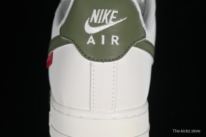 Supreme x Nike Air Force 1'07 Low Beige Green Casual Sneakers with Zoom Air Cushion - HD1968-008
