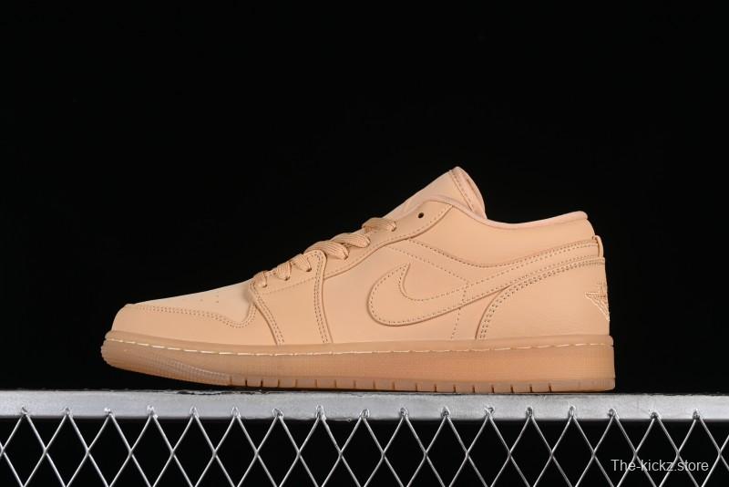 Nike Air Jordan 1 Low AJ1 Lifestyle Basketball Shoes in Warm Yellow with Gum Sole - FZ3972-294