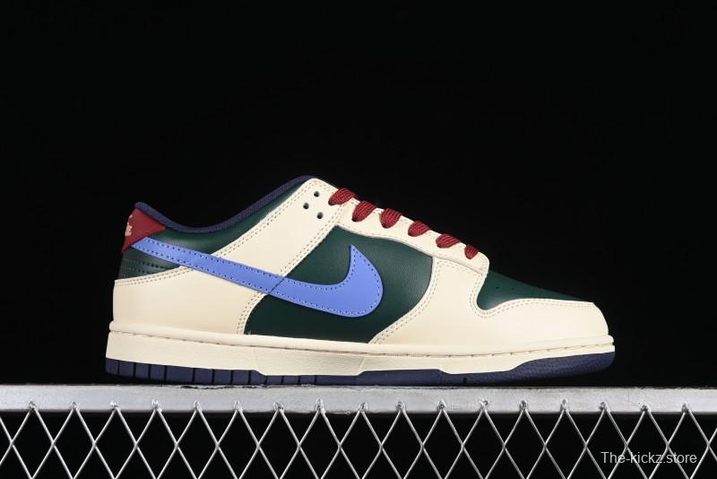 Nike SB Dunk Low Retro Skateboarding Shoes with Gorge Green and Red Swoosh Design - FV8106-361