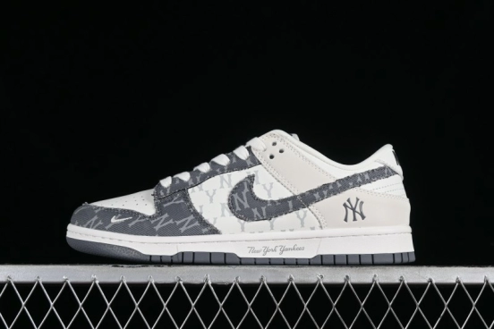 Nike SB Dunk Low MLB Collaboration - Grey Denim Anniversary Custom Low-Top Casual Skate Shoes - DQ1098-347