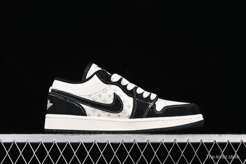 Nike Air Jordan 1 Low LV Collaboration - Black Warrior Custom High-End Basketball Shoes - SJ9950-007