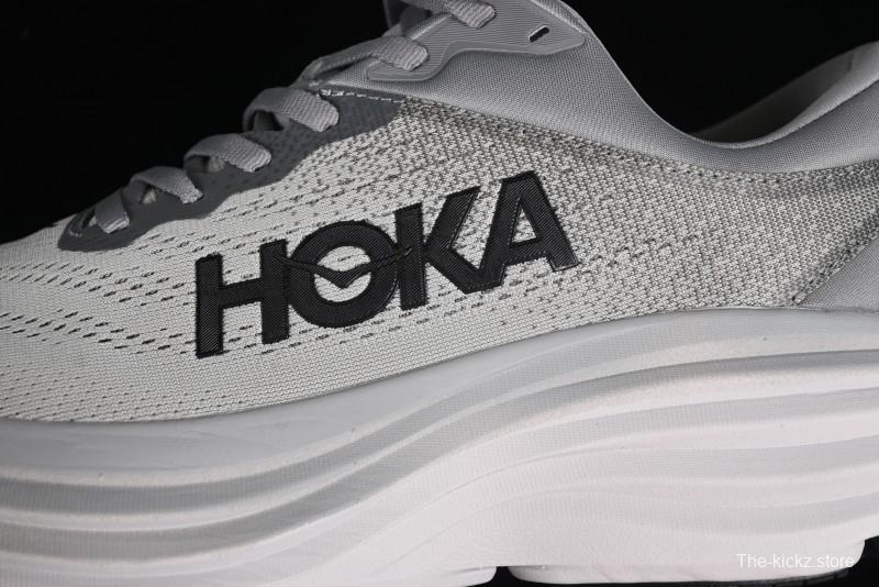 HOKA ONE ONE Bondi 8 Performance Cushioned Running Shoes with Engineered Mesh Upper - 1123202 SHMS