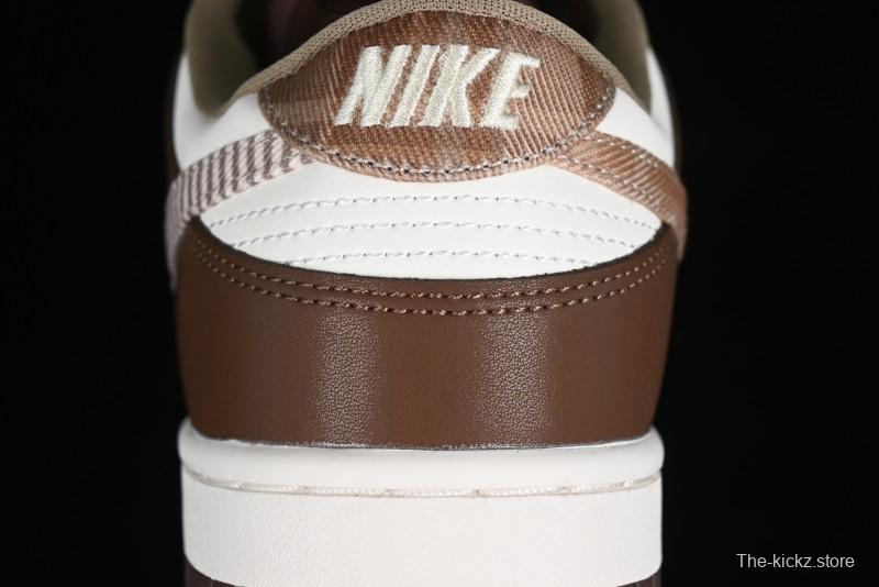Nike Dunk Low SB White Brown Plaid Casual Skate Shoes - FV3653-191