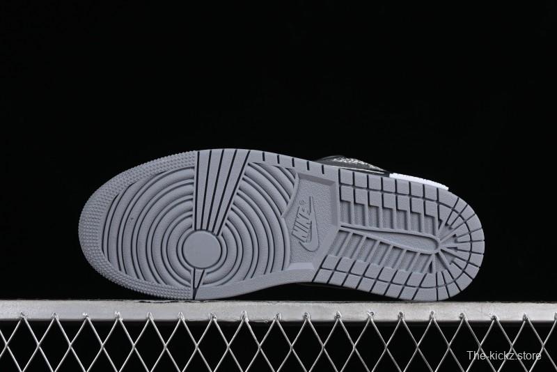 Nike Air Jordan 1 Low AJ1 Panda Prank Modern Gray Silver Black Low-top Casual Sneakers - 553560-053