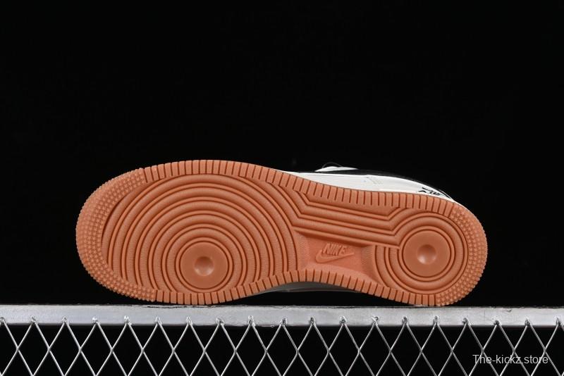 Nike Air Force 1 '07 Low Stussy Collaboration - Beige Black Gum Sole Low-Top Casual Sneakers - XZ5688-001