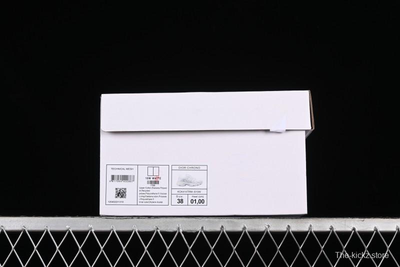 Dior Chrono Round Toe Lace-Up Lifestyle Casual Running Shoes - 10W WHITE