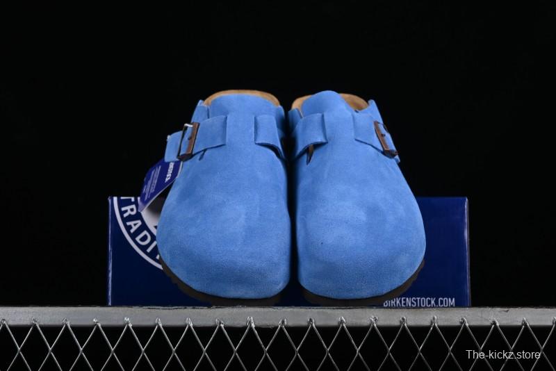 Birkenstock Arizona Soft Footbed Sandals with Suede Leather and Lambswool Lining - Original Blue