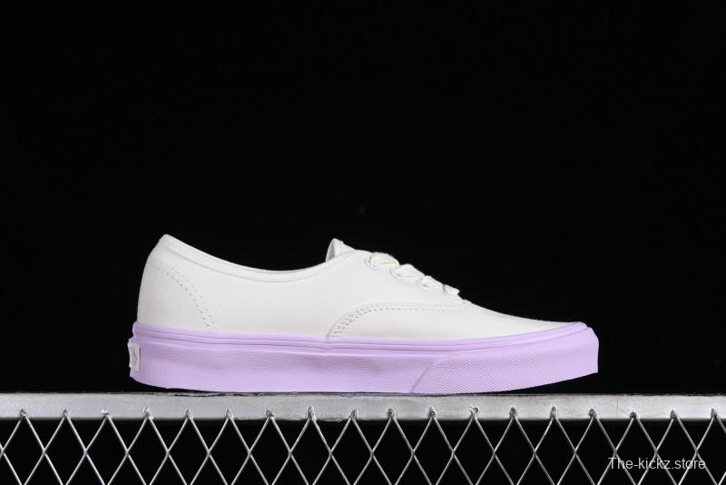 Vans Authentic White Purple Canvas Skate Shoes - VN0009PVCGX