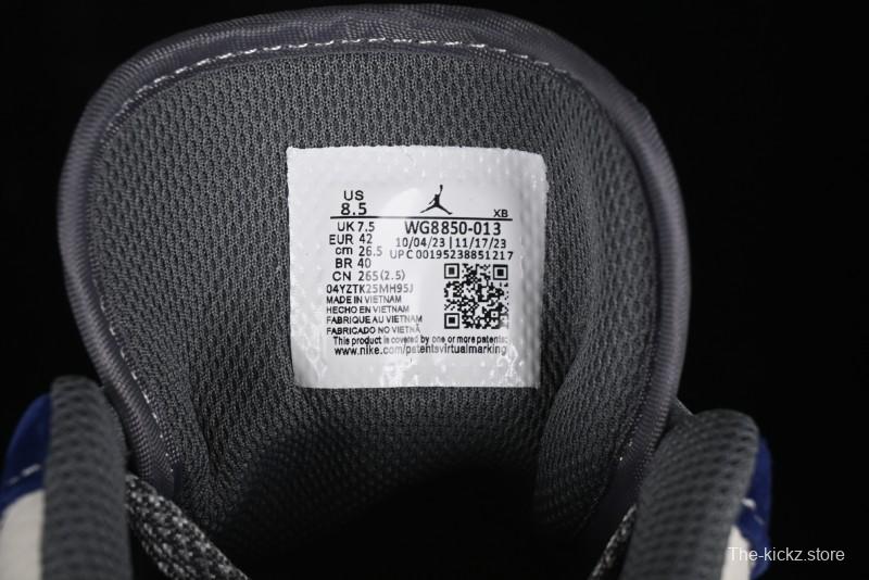 Nike Air Jordan 1 Low OFF-WHITE Collaboration - Qilin Blue Retro Basketball Shoes - WG8850-013