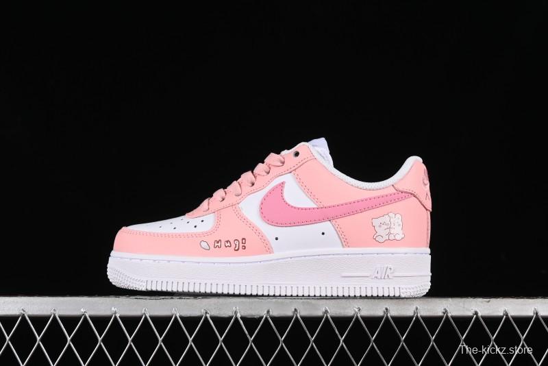 Nike Air Force 1'07 Low Casual Sneakers with Cuddle Bear Design - YY2024-762