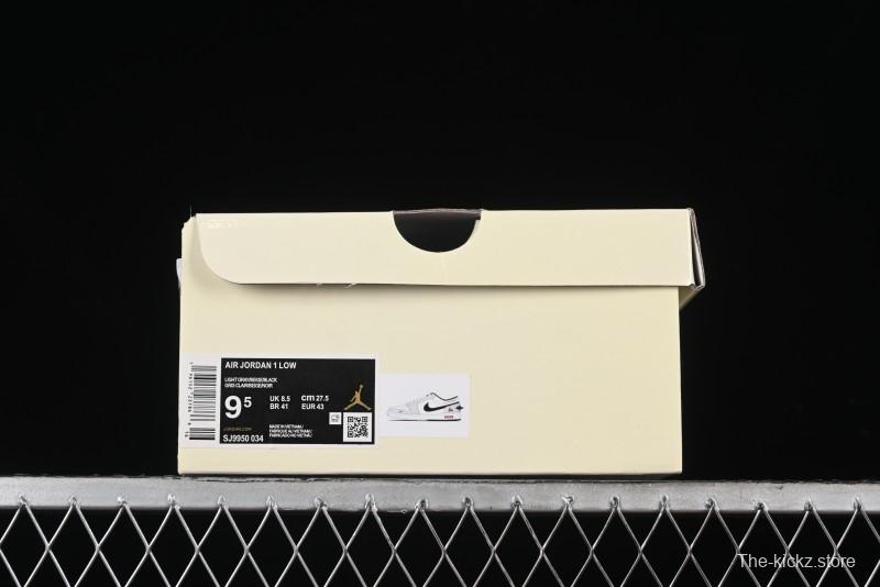 Nike Air Jordan 1 Low Stussy Collaboration - Grey Black Red Label Retro Basketball Shoes - SJ9950-034