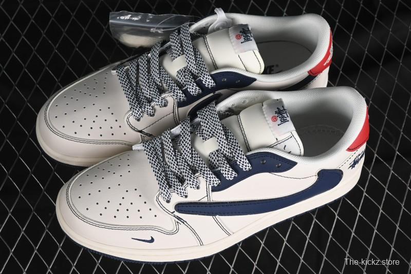Nike Travis Scott x Fragment Design x Air Jordan 1 Low OG SP AJ1 Retro Sneakers - XZ3398-001