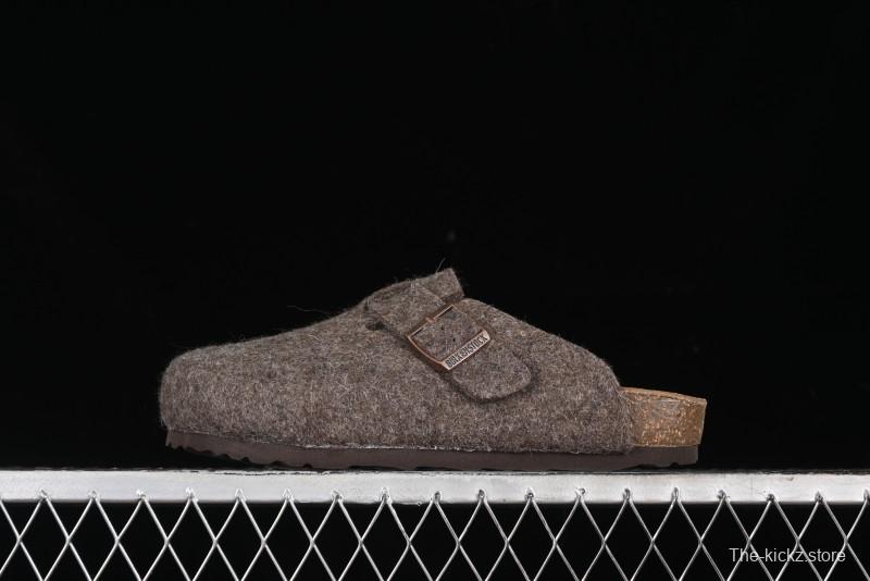 Birkenstock Half-Fur Slide Sandals with Wool Lining - G.D4