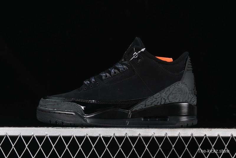 Nike Air Jordan 3 Retro Basketball Shoes in Midnight Black - CT8532-001