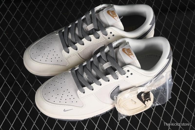 Nike SB Dunk Low Stussy Collaboration - Off White Grey Pig Anniversary Custom Low-Top Casual Skate Shoes - XX2025-888