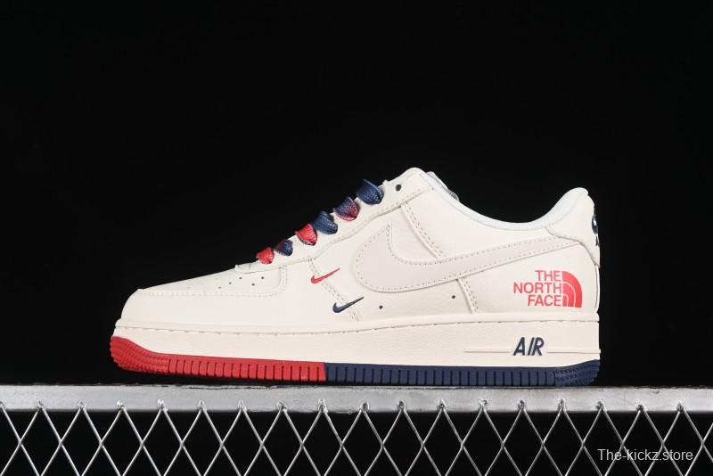 Nike Air Force 1 '07 Low The North Face Collaboration - White Red Blue Color Block Low-Top Casual Sneakers - XZ6188-010