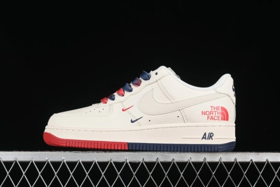 Nike Air Force 1 '07 Low The North Face Collaboration - White Red Blue Color Block Low-Top Casual Sneakers - XZ6188-010