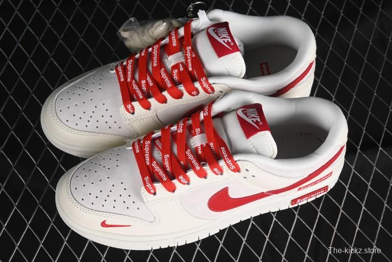 Nike SB Dunk Low Supreme Collaboration - Anniversary Edition Customized Low-Top Casual Skate Shoes - KK1333-002