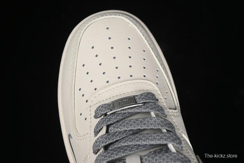 Nike Air Force 1 '07 Low Stussy Collaboration - Light Bone Gum Sole Casual Sneakers - XZ5688-003