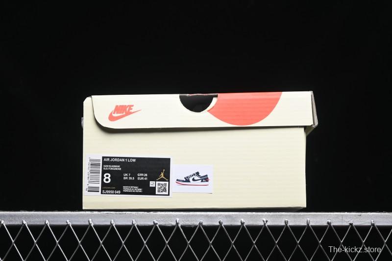 Nike Air Jordan 1 Low Stussy Collaboration - Blue Red Custom High-End Retro Basketball Shoes - SJ9950-049
