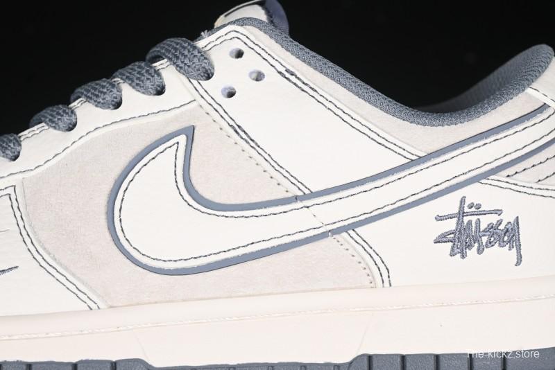 Nike SB Dunk Low Stussy Collaboration - Beige Grey Line Anniversary High-End Custom Low-Top Casual Sneakers - BB7518-007