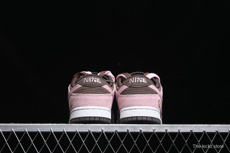 Nike Dunk Low 85 Double Swoosh Series Strawberry Chestnut SB Low Top Casual Skate Shoes - HV1799-161