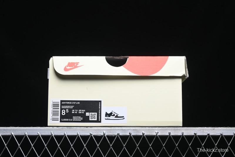 Nike Air Force 1 '07 Low Stussy Collaboration - Black White Mini Swoosh Low-Top Casual Sneakers - SJ6698-010
