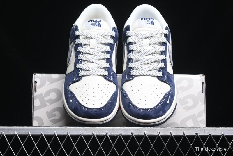 Nike SB Dunk Low The North Face Collaboration - Light Blue Grey Check Anniversary High-End Custom Low-Top Casual Skate Shoes - YX5066-251
