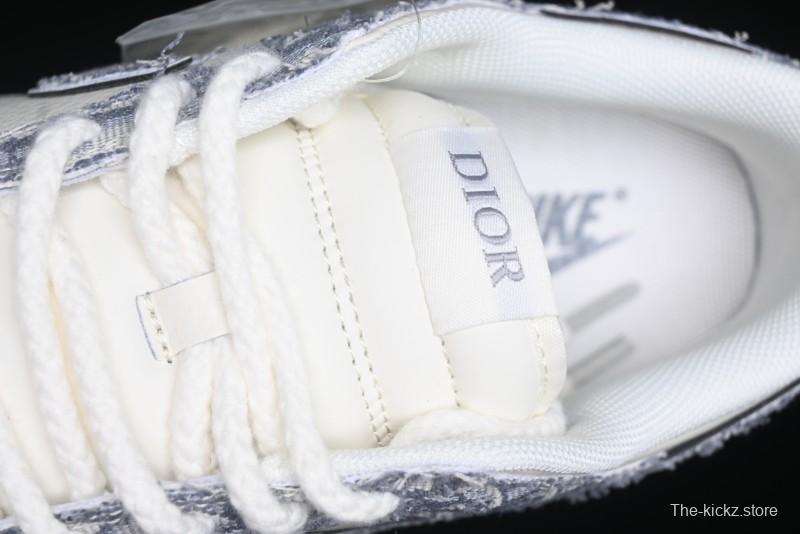 Nike SB Dunk Low Dior Collaboration - Woven Grey Check Anniversary High-End Custom Low-Top Casual Skate Shoes - YX5066-247