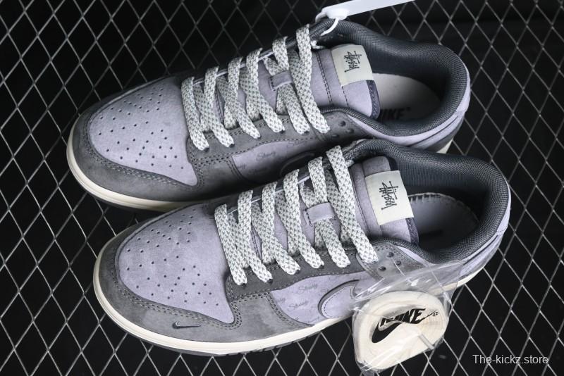 Nike SB Dunk Low Stussy Collaboration - Granite Grey Anniversary Custom Low-Top Casual Skate Shoes - XS1086-008