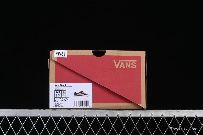 Vans Knu Skool Black Pink Color Comfortable Fashion Anti-Slip Wear-Resistant Low-Top Casual Skate Shoes - VN0009QCB9P