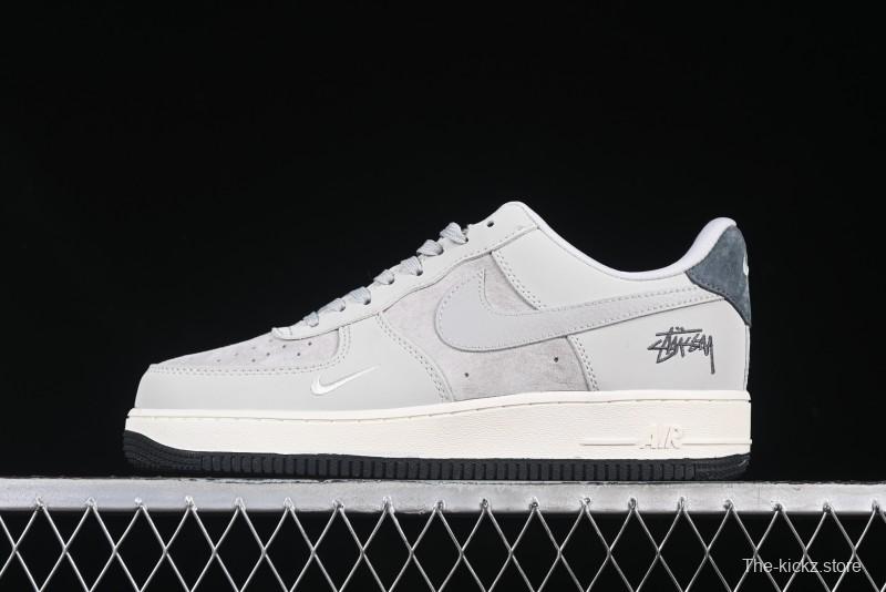 Nike Air Force 1 '07 Low Stussy Collaboration Galaxy Grey Low-Top Casual Sneakers - KK1988-055