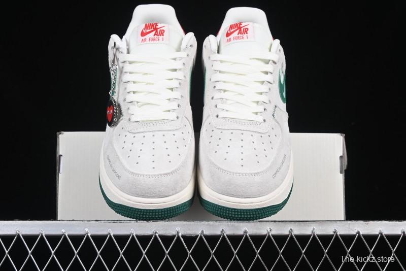 Nike Air Force 1 '07 Low CDG Play Collaboration Green Swoosh Low-Top Casual Sneakers - DF0188-033