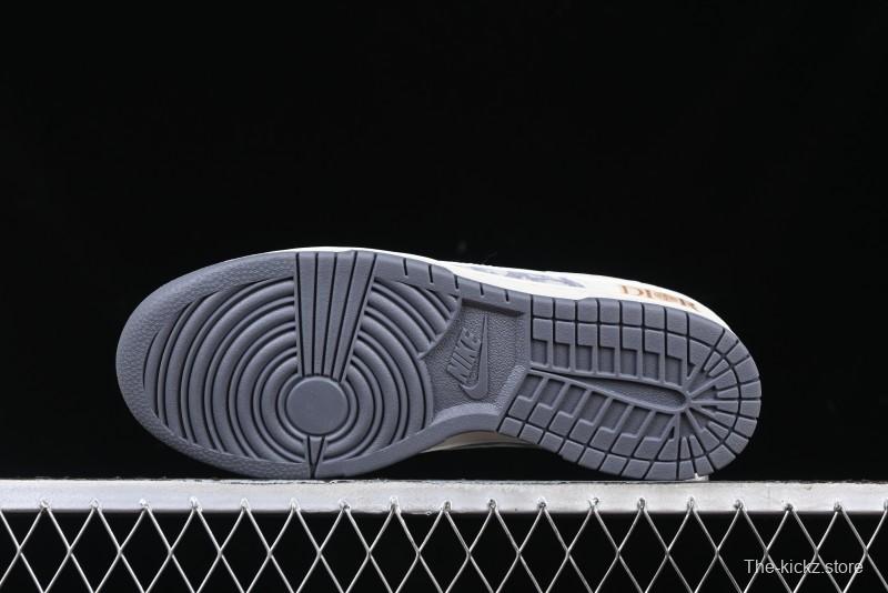 Nike SB Dunk Low Dior x Stone Island Triple Collaboration - Anniversary High-End Custom Low-Top Casual Sneakers - DM6868-043