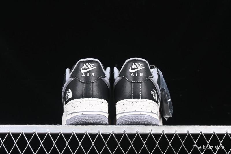 Nike Air Force 1 '07 Low The North Face Collaboration Black Grey Double Swoosh Casual Sneakers - DM6688-020