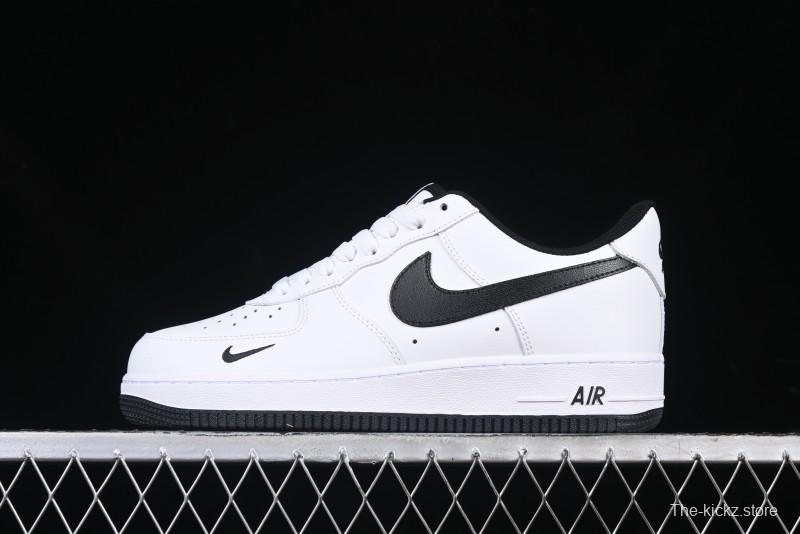 Nike Air Force 1 '07 Low White Black Swoosh Casual Sneakers - 315122-103