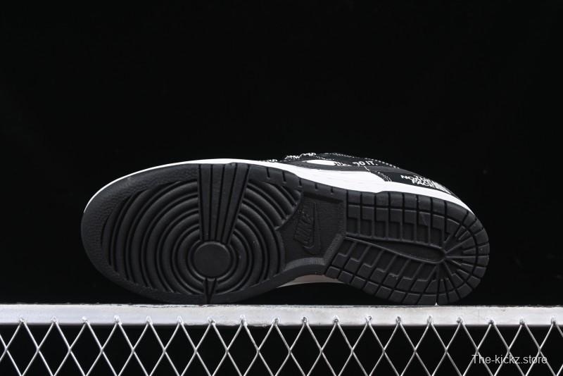 Nike SB Dunk Low The North Face Graffiti Black Swoosh Anniversary Custom Low-Top Casual Skate Shoes - DM6868-028