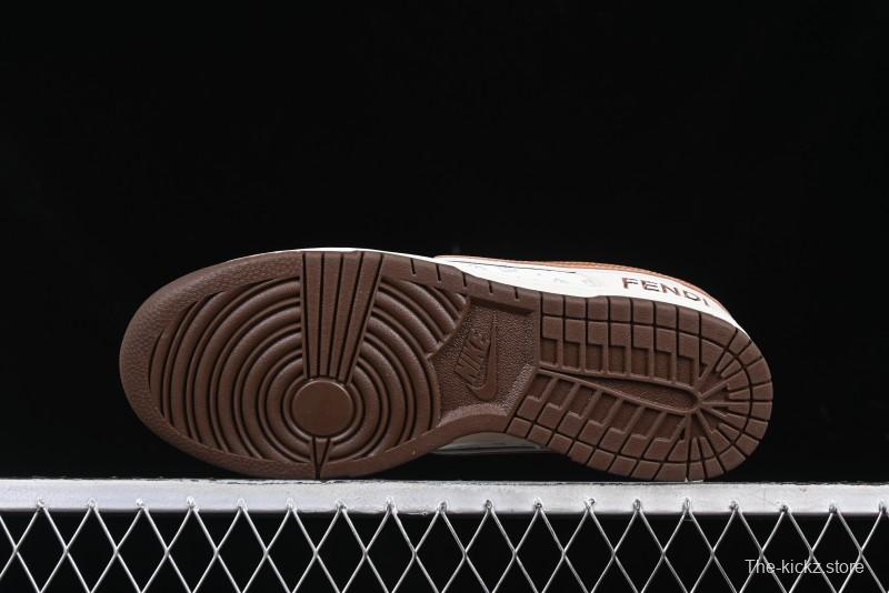 Nike SB Dunk Low Fendi Collaboration Anniversary High-End Custom Low-Top Casual Skate Shoes - DJ2024-057