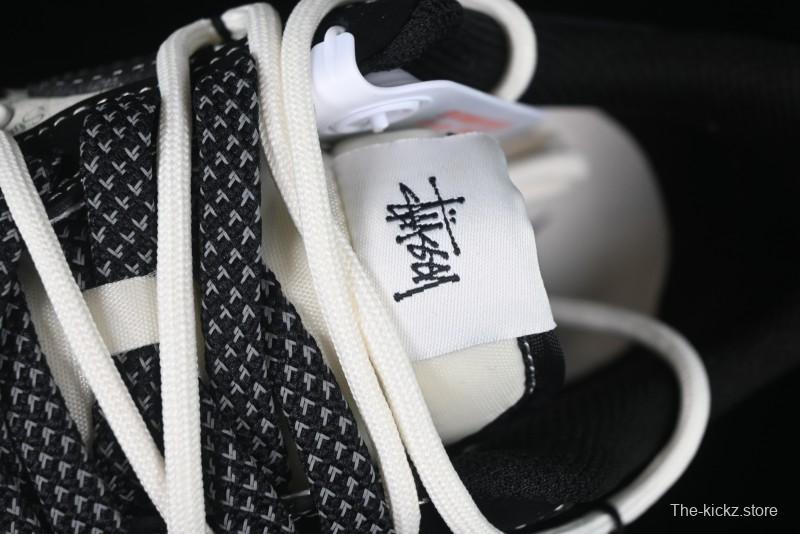 Nike Air Force 1 '07 Low Stussy Collaboration Black White Lace-Up Low-Top Casual Sneakers - SJ1198-108