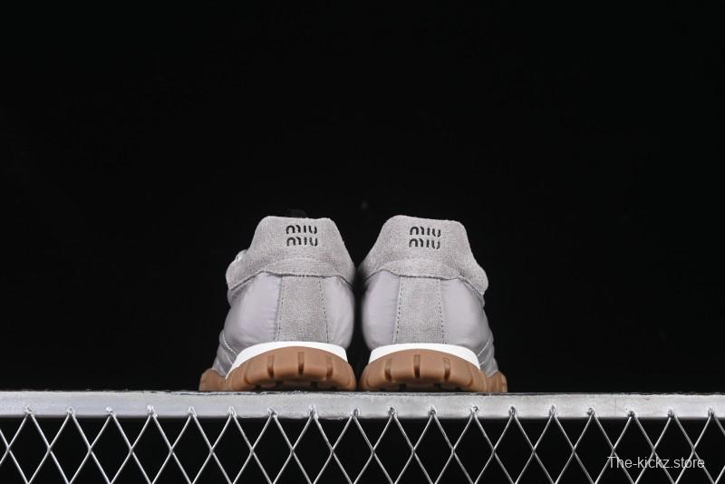 Miu Miu Suede Round Toe Lace-Up Low Top Women's Casual Shoes - 99D4