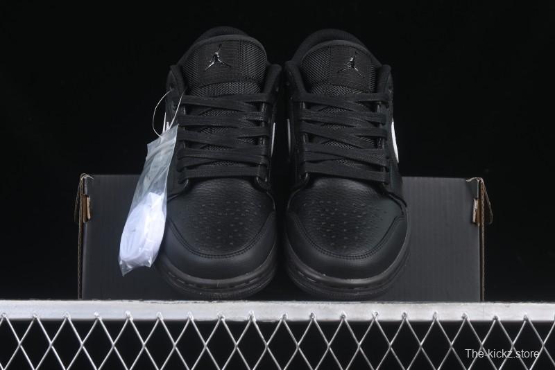 Nike Air Jordan 1 Low AJ1 Basketball Shoes in Black and White Canvas and Leather - HV5968-001