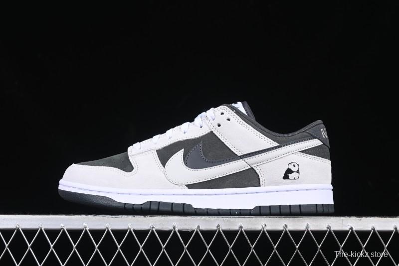 Nike Dunk Low 85 Double Swoosh Series White Grey Panda SB Low Top Casual Skate Shoes - HV1800-101