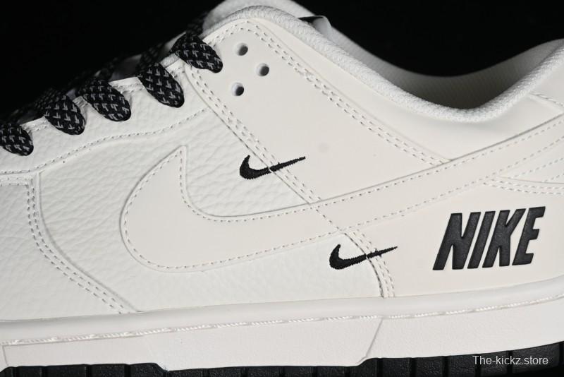 Nike SB Dunk Low Collaboration Three Swooshes Beige Black Color Low Top Casual Skateboarding Shoes - NK5639-321