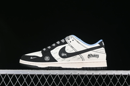 Stussy x Nike SB Dunk Low "Black and White" Limited Edition Sneakers