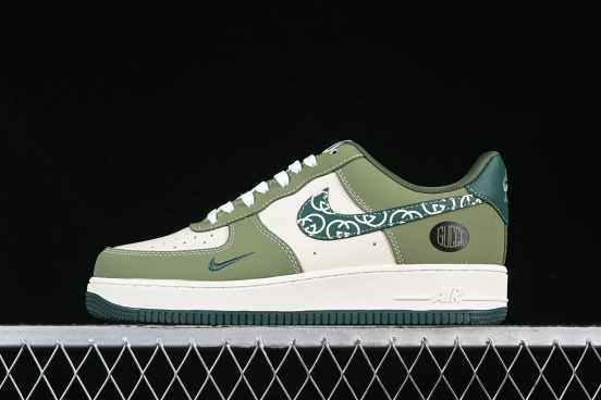 Nike Air Force 1'07 Low Gucci Collaboration Green Paisley Swoosh Casual Sneakers - KK1988-063