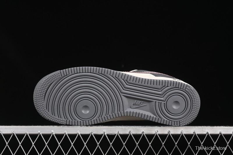 Nike Air Force 1 '07 Low Stussy Collaboration Render Red Swoosh Casual Sneakers - XS1958-573