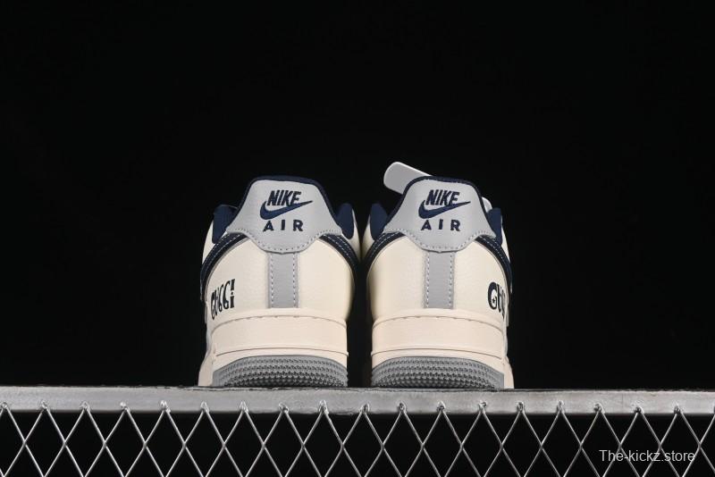 Nike Air Force 1 '07 Low Gucci Collaboration Grey Blue Swoosh Casual Sneakers - XS1958-543