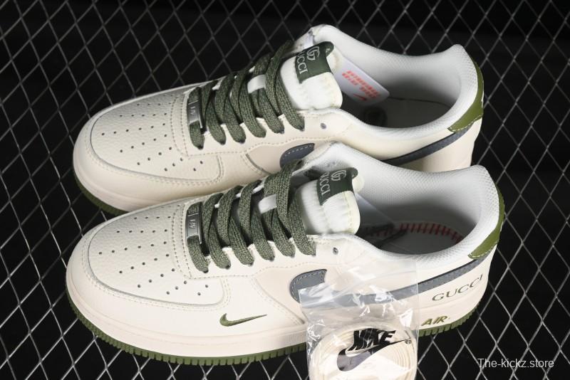 Nike Air Force 1'07 Low Gucci Collaboration Green Grey Pattern Casual Sneakers - XS1958-563